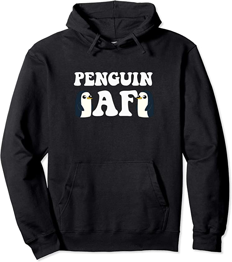 Penguin AF Funny Penguin Animal Lover Humor Animals Gift Pullover Hoodie