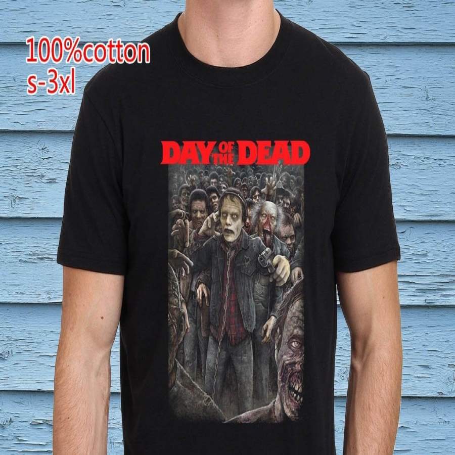 Day of the Dead Vintage Movie Zombie Art Men’s Black T-Shirt