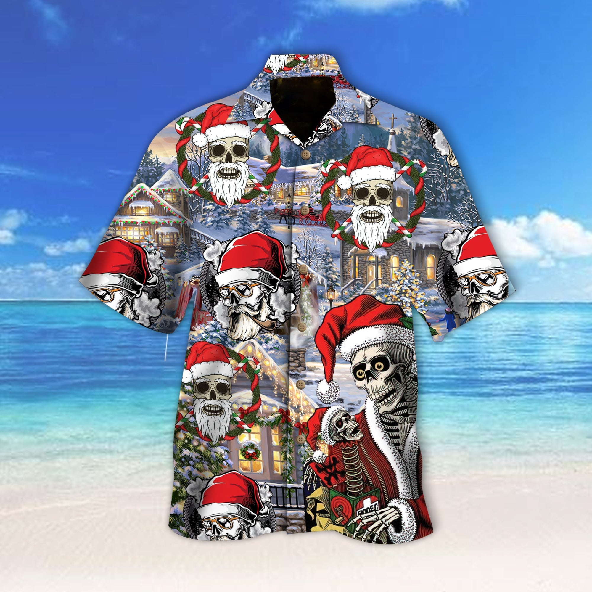 Skeleton Santa Skull Hawaii Lover Hawaii Shirt For Men Women Ha93413