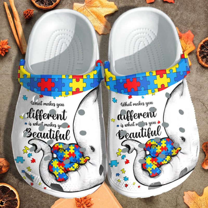 Elephant Autism Mom Hug Elephant Baby Shoes – Autism Awareness Shoes Puzzel Style Croc Clogs