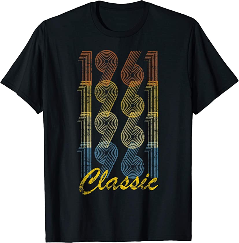 60th 1961 Birthday Vintage Retro Men Women 60 Years Old T-Shirt