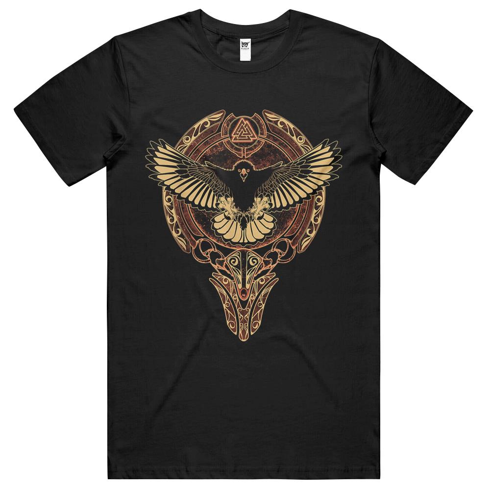 Celtic Hawk Falcon Viking Warrior Valknut Symbol T Shirts