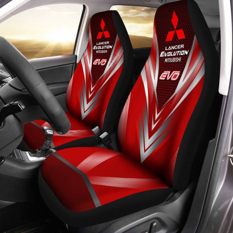 Mitsubishi Lancer Evolution LPH Car Seat Cover (Set of 2) Ver 2 (Red)