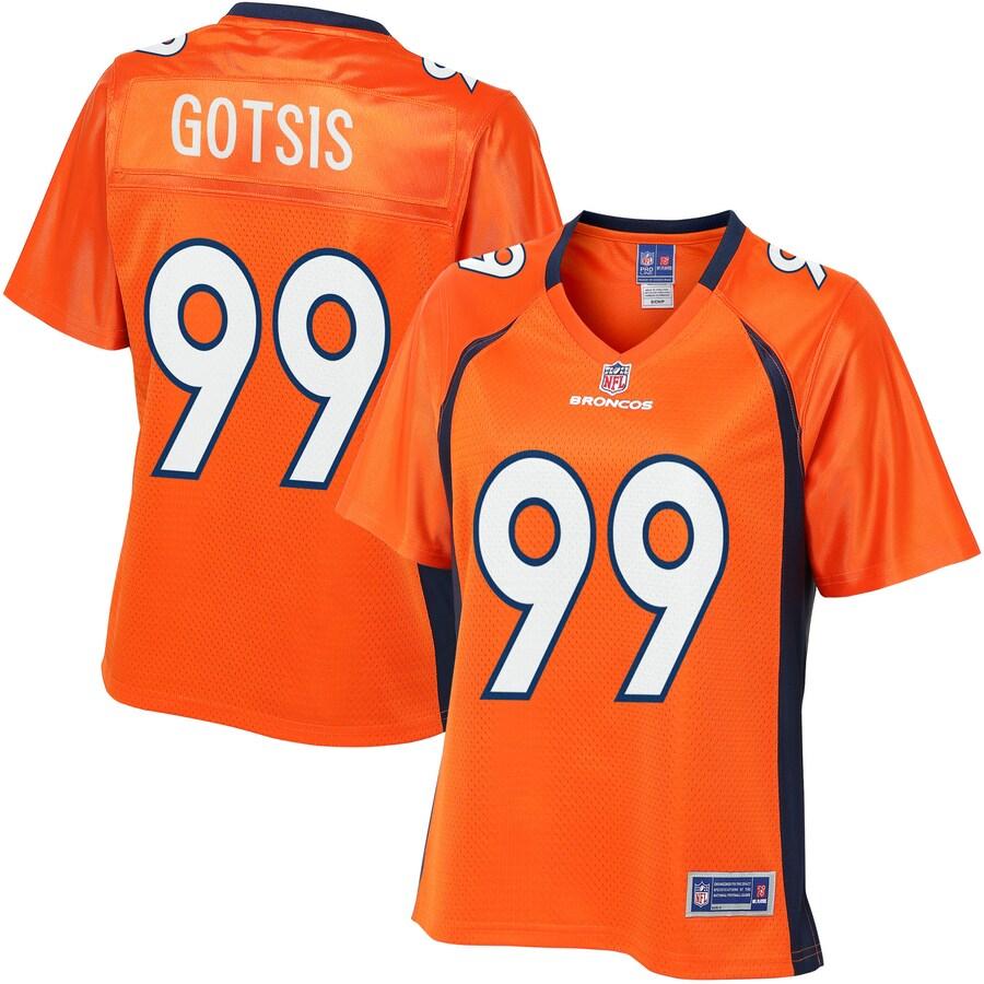 Adam Gotsis Denver Broncos NFL Pro Line Womens Player Jersey – Orange