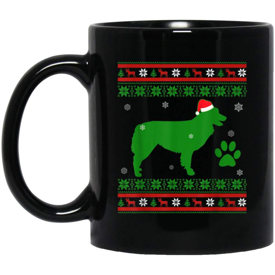 Australian Shepherd Dog Christmas Ugly Sweater Xmas Gifts 11 oz 15 oz Mug Black