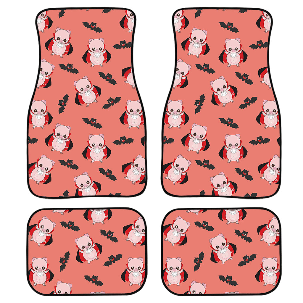 Dracula Pig Pattern Print Front And Back Car Floor Mats, Front Car Mat