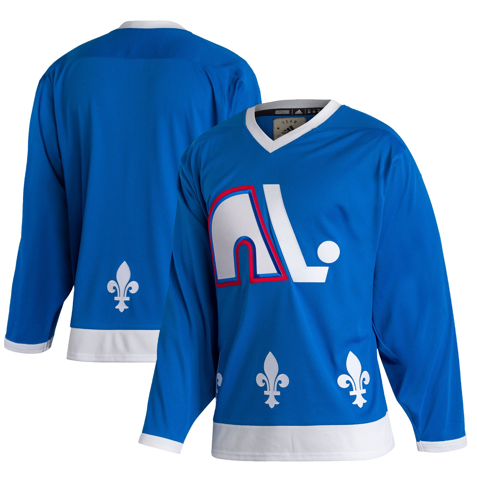 Men's Quebec Nordiques adidas Blue Team Classics Authentic Blank Jersey