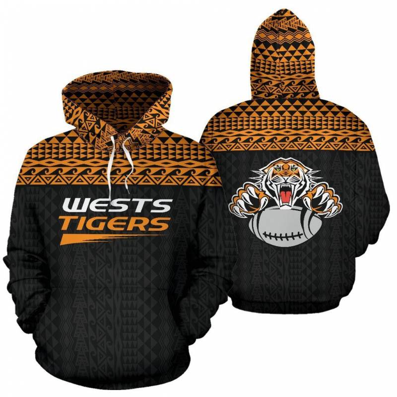 West Tiger Polynesian Hoodie – NRL Team – BN39