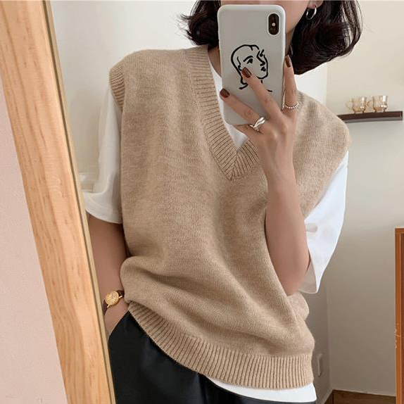 Sweater Vests Women S-3XL Jumpers V-Neck Knitted Preppy Autumn Korean Style Solid Colleges Stylish New Cozy Teens Candy Colors alx