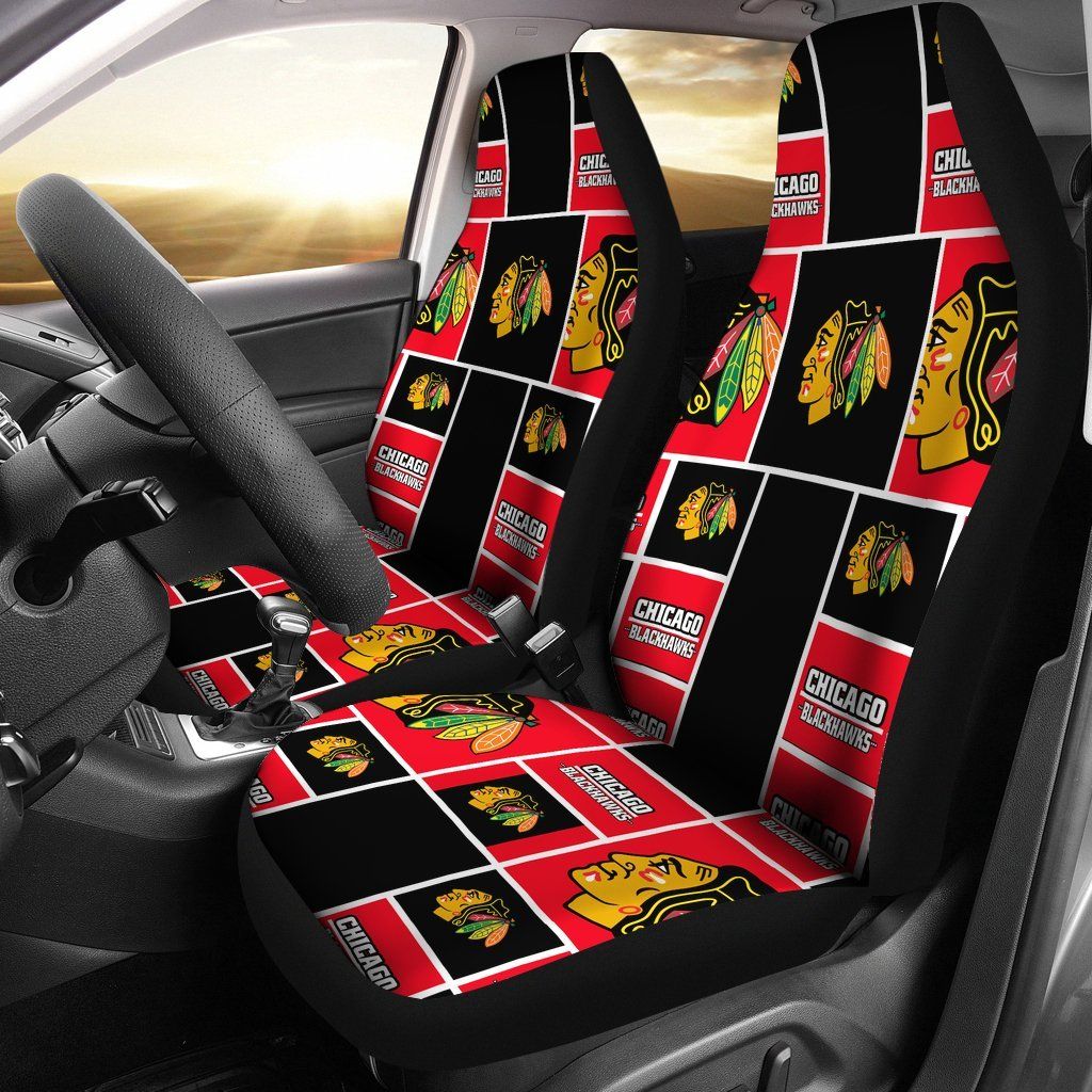 Chicago Blackhawks Car Seat Covers v4