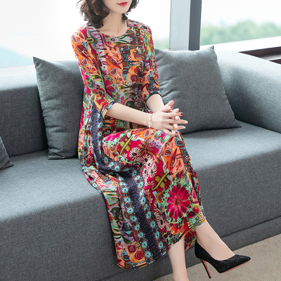 AYUNSUE Summer Dress Female Silk Casual Floral clothes Dresses for Women 4xl 5xl Midi Beach Elegant Vestidos 2022 KJ1853 alx