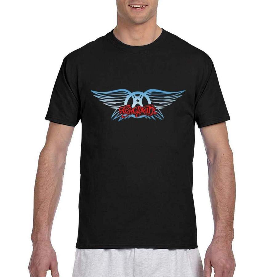 ZYD Men Aerosmith Logo T-Shirt Fashion Short Sleeve Workwear