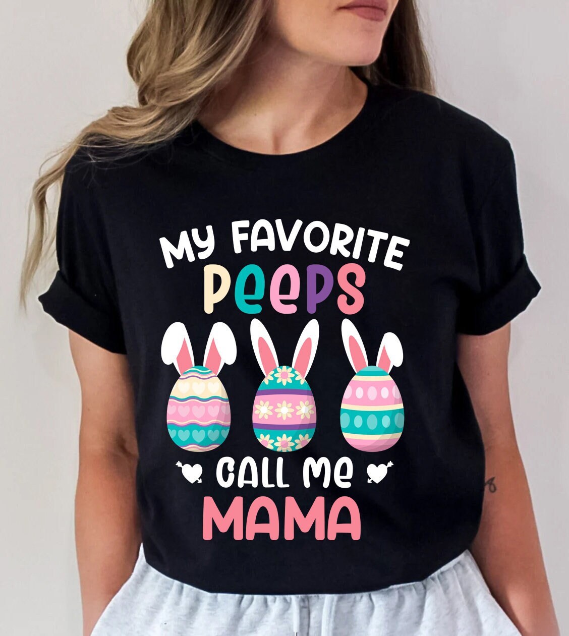 My Favorite Peeps Call Me Mom Shirt – Easter Shirt for Women, Cute Pastel Easter, Easter Party, Mom Shirt, Mom Easter T-Shirt, Easter Tee