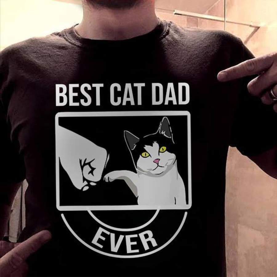 Best Cat Dad Ever T-Shirt Cat Lover Shirt Men’s Women’s Tee Funny Gift