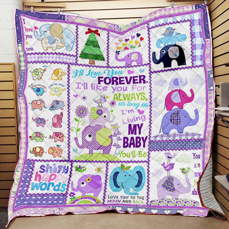 Baby Elephant, Love You Forever Quilt BT161164