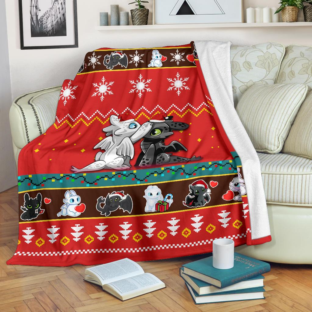 Toothless Light Fury Christmas Blanket Amazing Gift Idea – Klasern Store