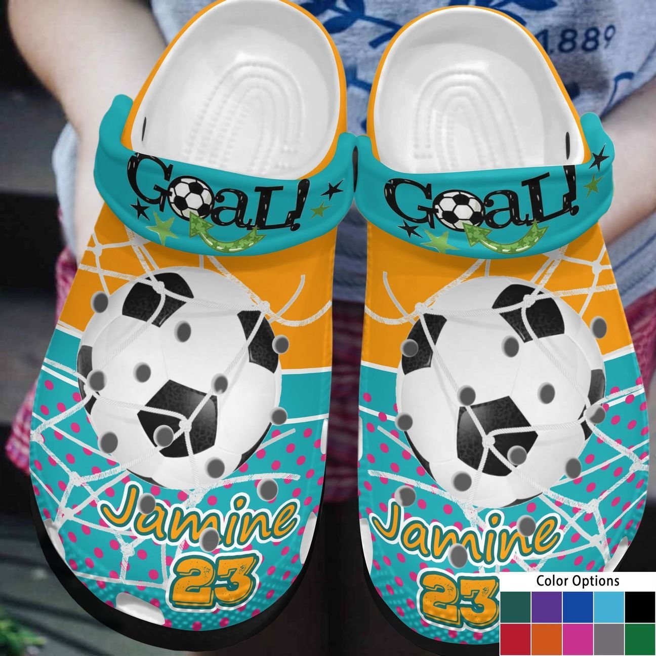 Soccer Personalized Clog, Custom Name, Text, Color, Number Fashion Style For Women, Men, Kid, Print 3D I Love Playing Soccer 4