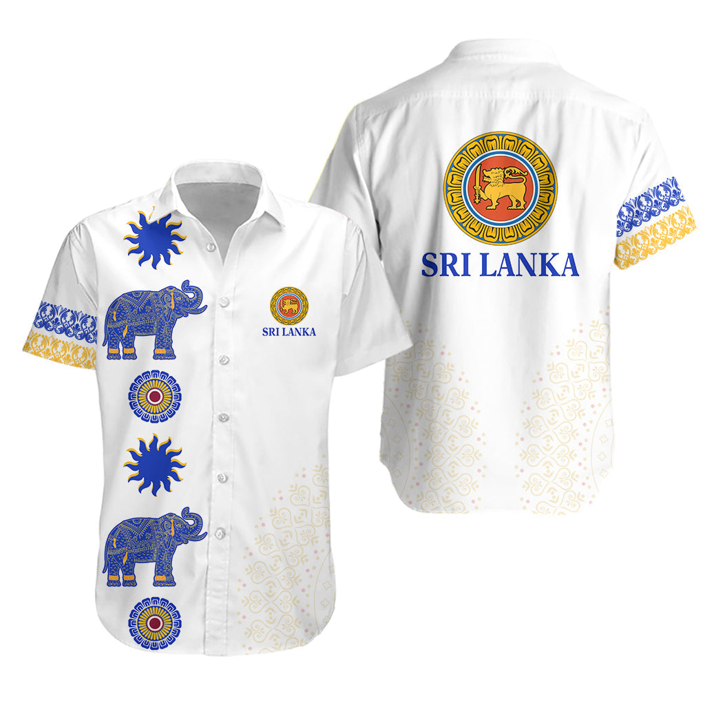 Sri Lanka Hawaiian Shirt Traditional Pattern And Elephants Lt13