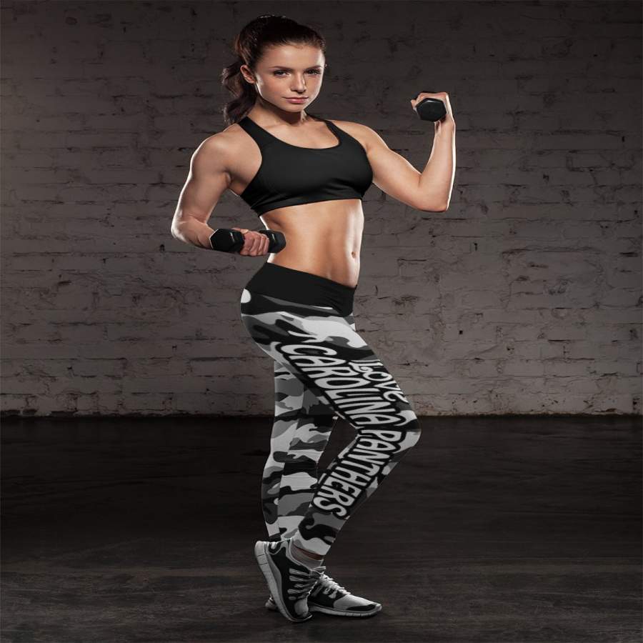 Camo Sporty Trending Fashion Fabulous Carolina Panthers Leggings