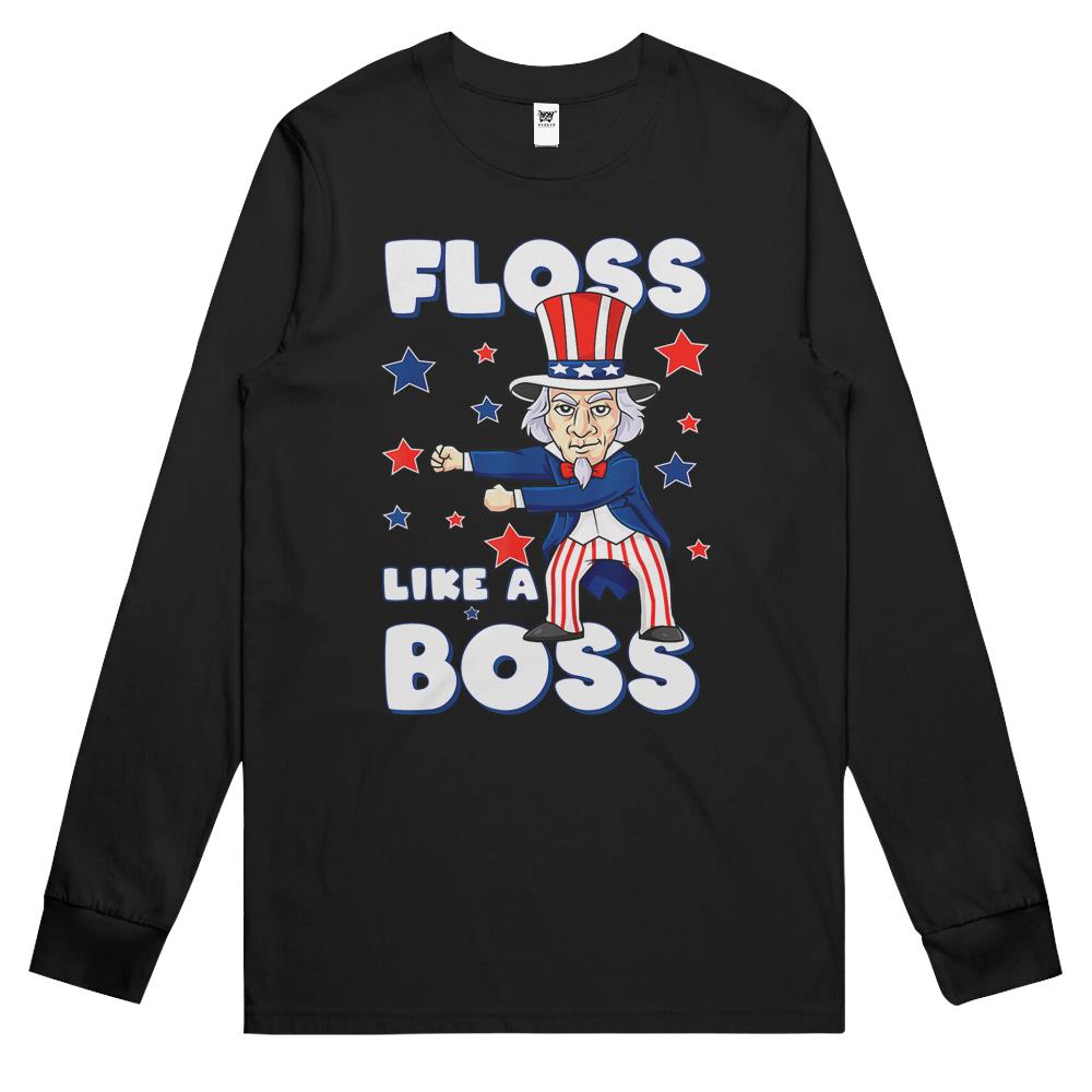 4Th July Shirts, Fourth Of July Long Sleeve T Shirts, 4Th Of July Long Sleeve T Shirts, 4Th Of July Uncle Sam Floss Like A Boss Long Sleeve T Shirts