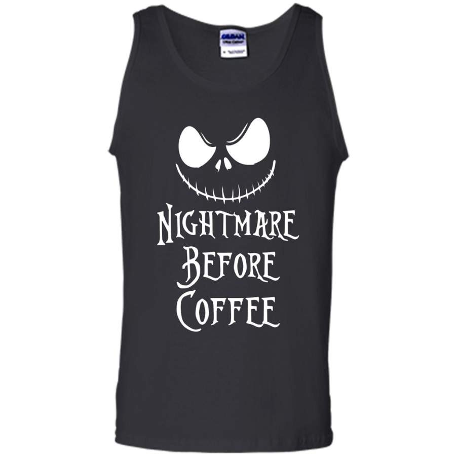 A Nightmare Before Coffee, Halloween Gift funny – Canvas Unisex Tank