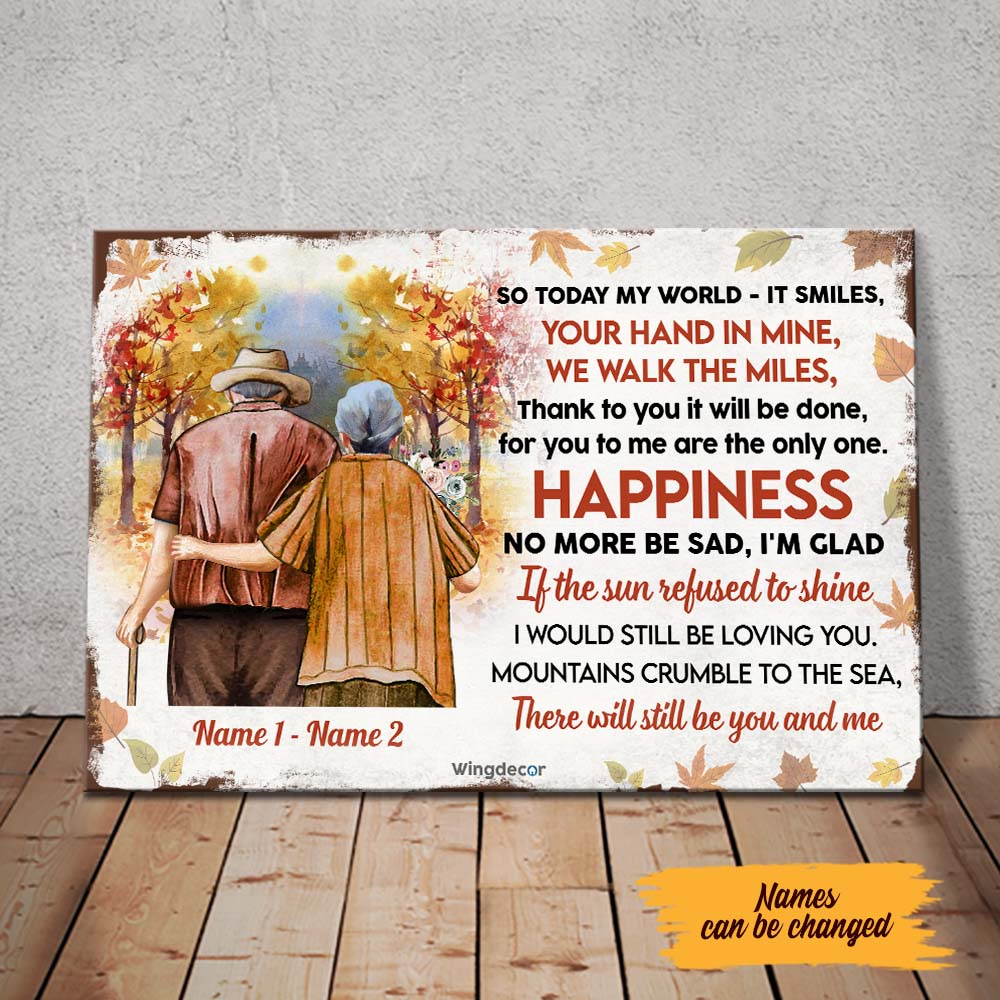 Personalized Fall Halloween Old Couple Love Poster Ag125 24O58