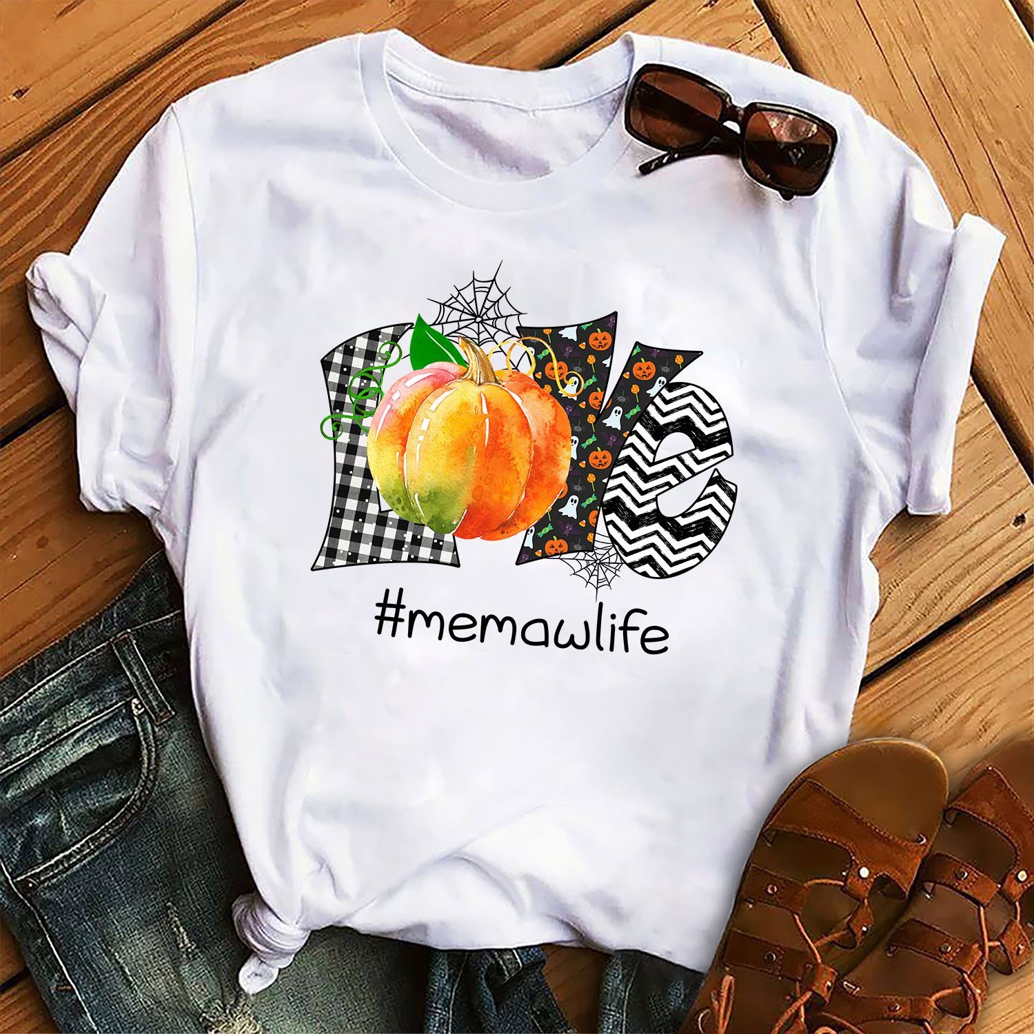 Funny Love Pumpkin Halloween Gift #Memawlife Unisex T-Shirt Hoodie Sweatshirt Plus Size S-5Xl