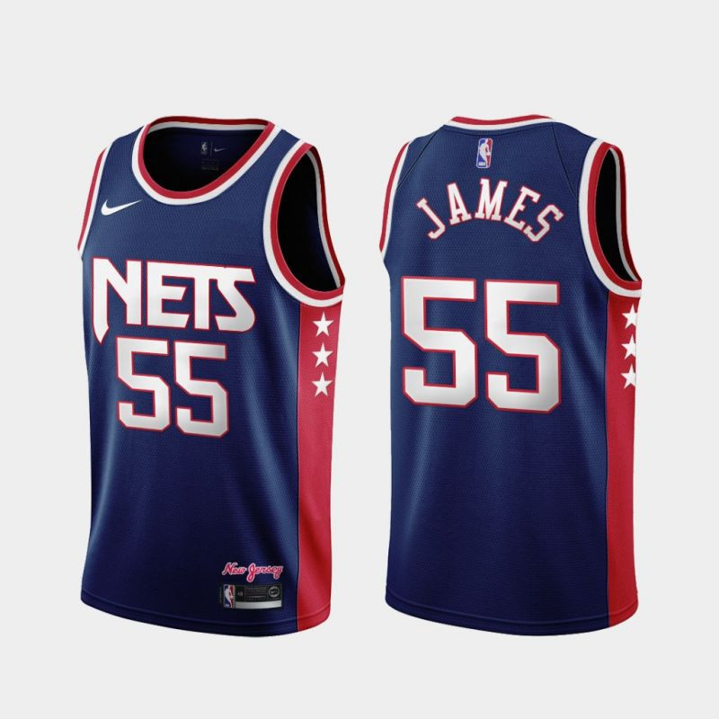 Brooklyn Nets Mike James 55 NBA 2021-22 City Brandedition Blue Jersey Gift For Nets Fans