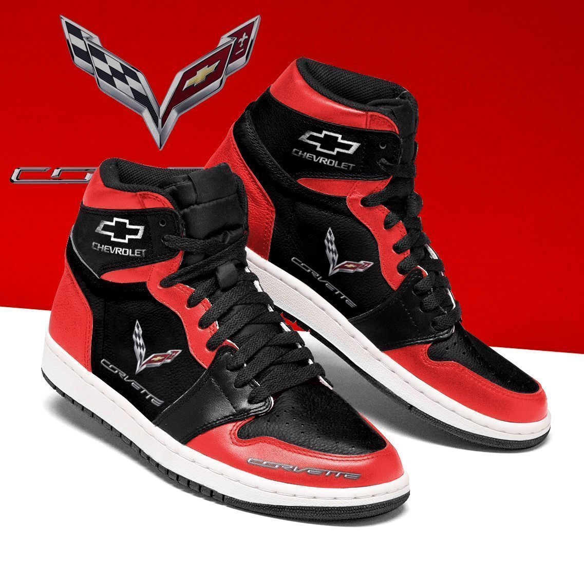 Chevrolet Corvette BDA JD High top Shoes Sneakers Jordan Sneakers Sport Air Jordan High Sneakers Sport Sneakers