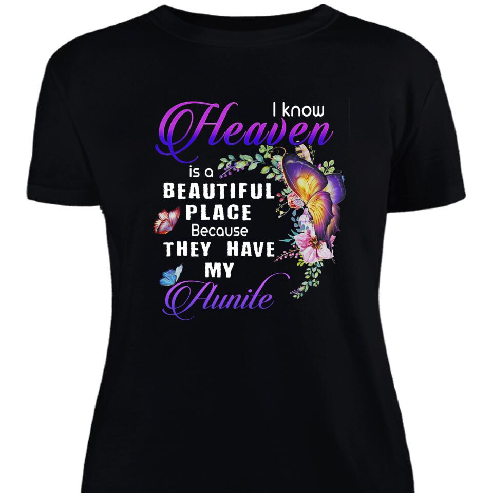 Trendingpersonalized I Know Heaven Is A Beautiful Place Memorial Personalized Women Shirt