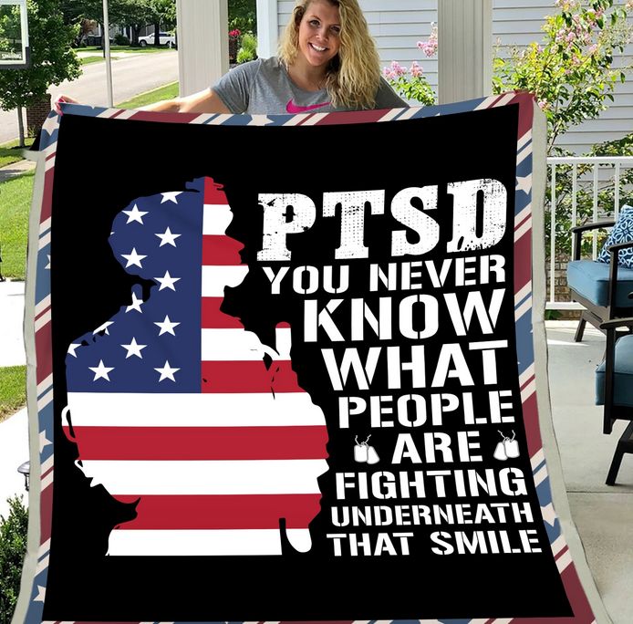 Warrior Ptsd – Best Idea Gift For Dad, Gift For Home Decor, Gift For Family  – Fleece Blanket