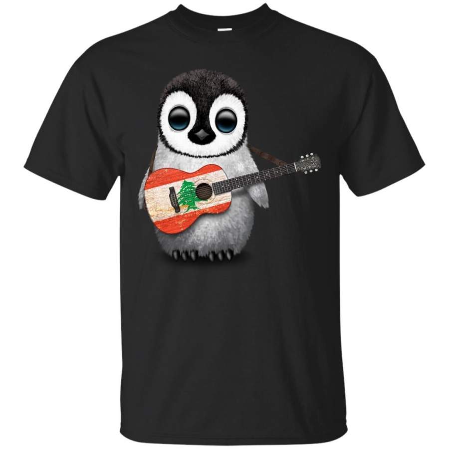 LEBANON – Baby Penguin Playing Lebanese Flag Guitar T Shirt & Hoodie