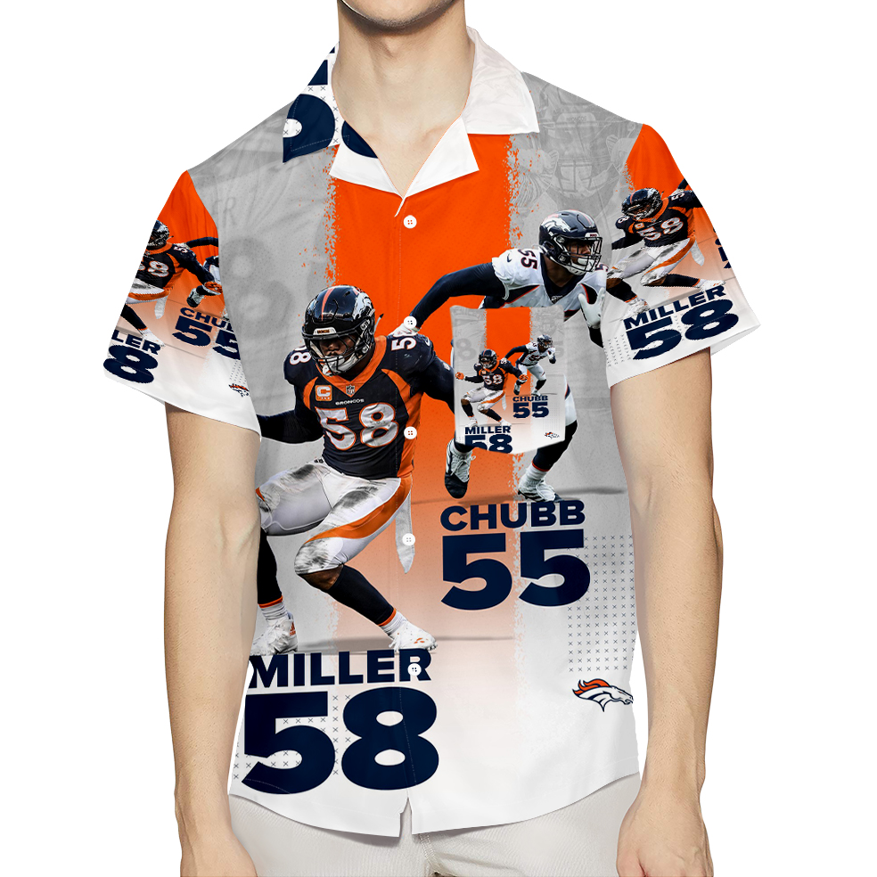 Denver Broncos Chubb X Miller 3D All Over Print Summer Beach Hawaiian Shirt With Pocket