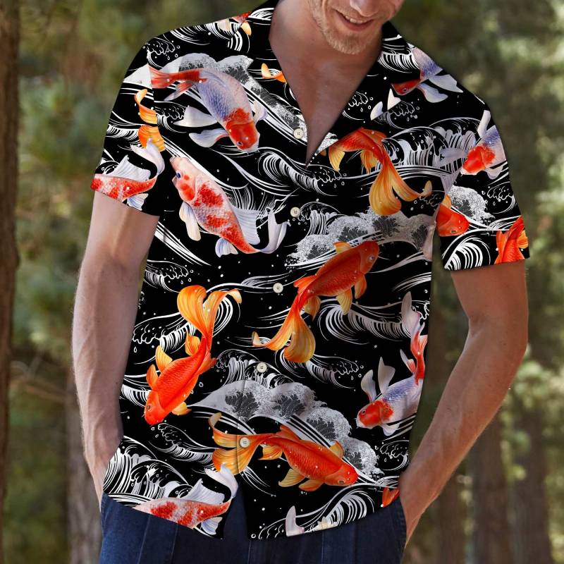 Artsyhomes Koi Fish Wave Water Hawaiian Ha4025