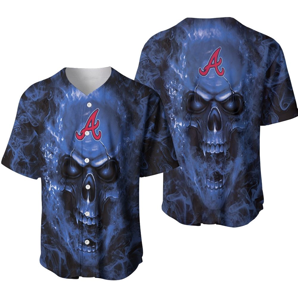 Atlanta Braves MLB Fan Skull Baseball Jersey