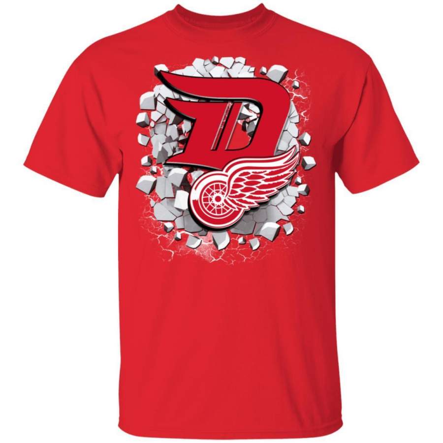 Colorful Earthquake Art Detroit Red Wings T Shirt