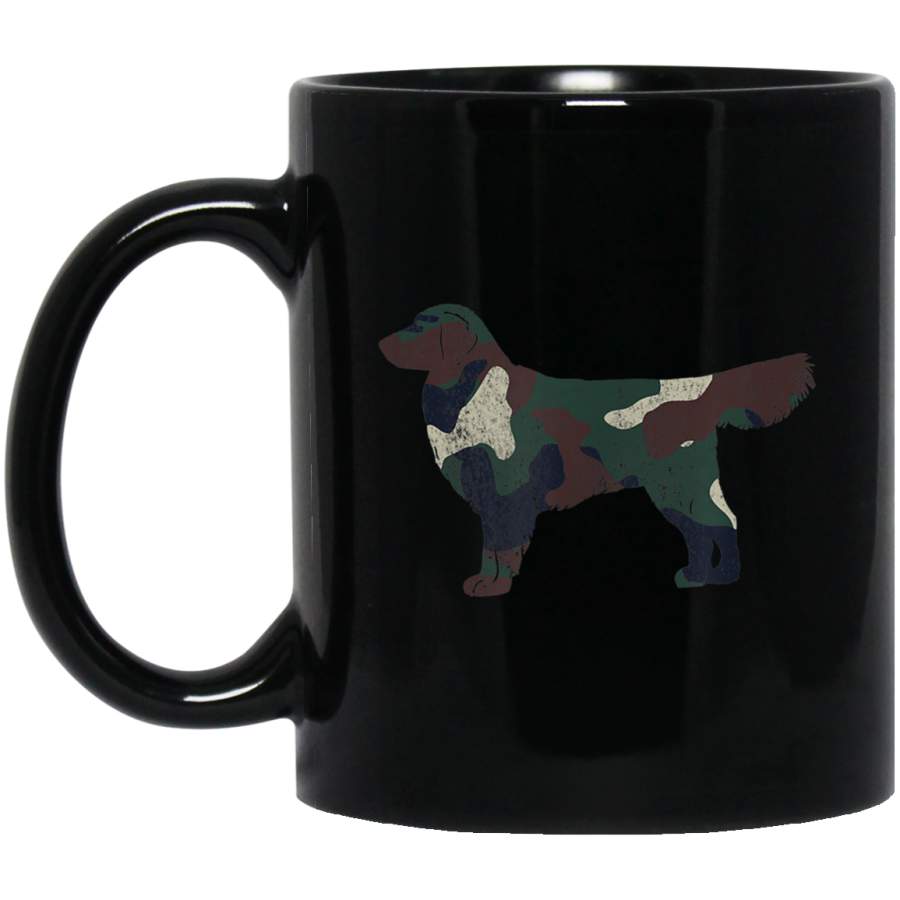 Vintage 70s 80s Style Golden Retriever Lover Camo Design Mug