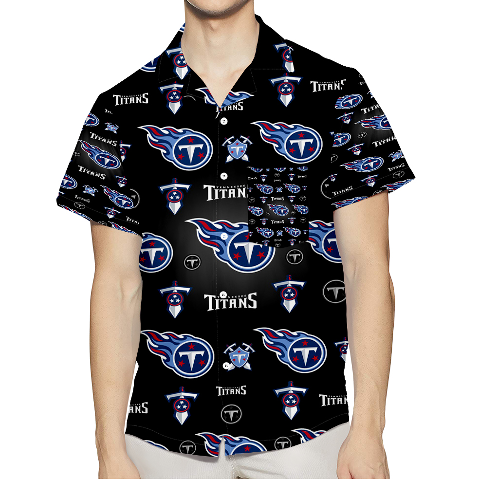 Tennessee Titans Emblem V11 3D All Over Print Summer Beach Hawaiian Shirt With Pocket