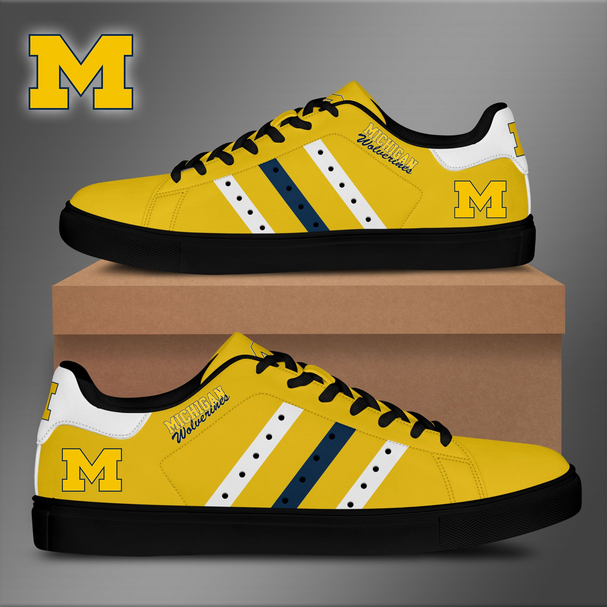 Michigan Wolverines Low Top Shoes V10