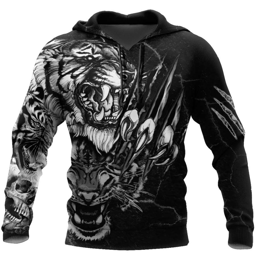 3D Tiger Tattoo Over Printed Shirt for Men and Women TP