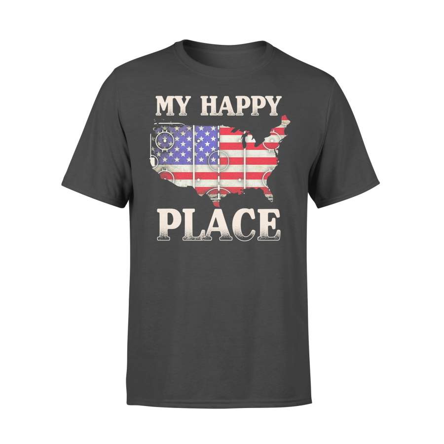 My Happy Place American Flag Independence Day T-shirt