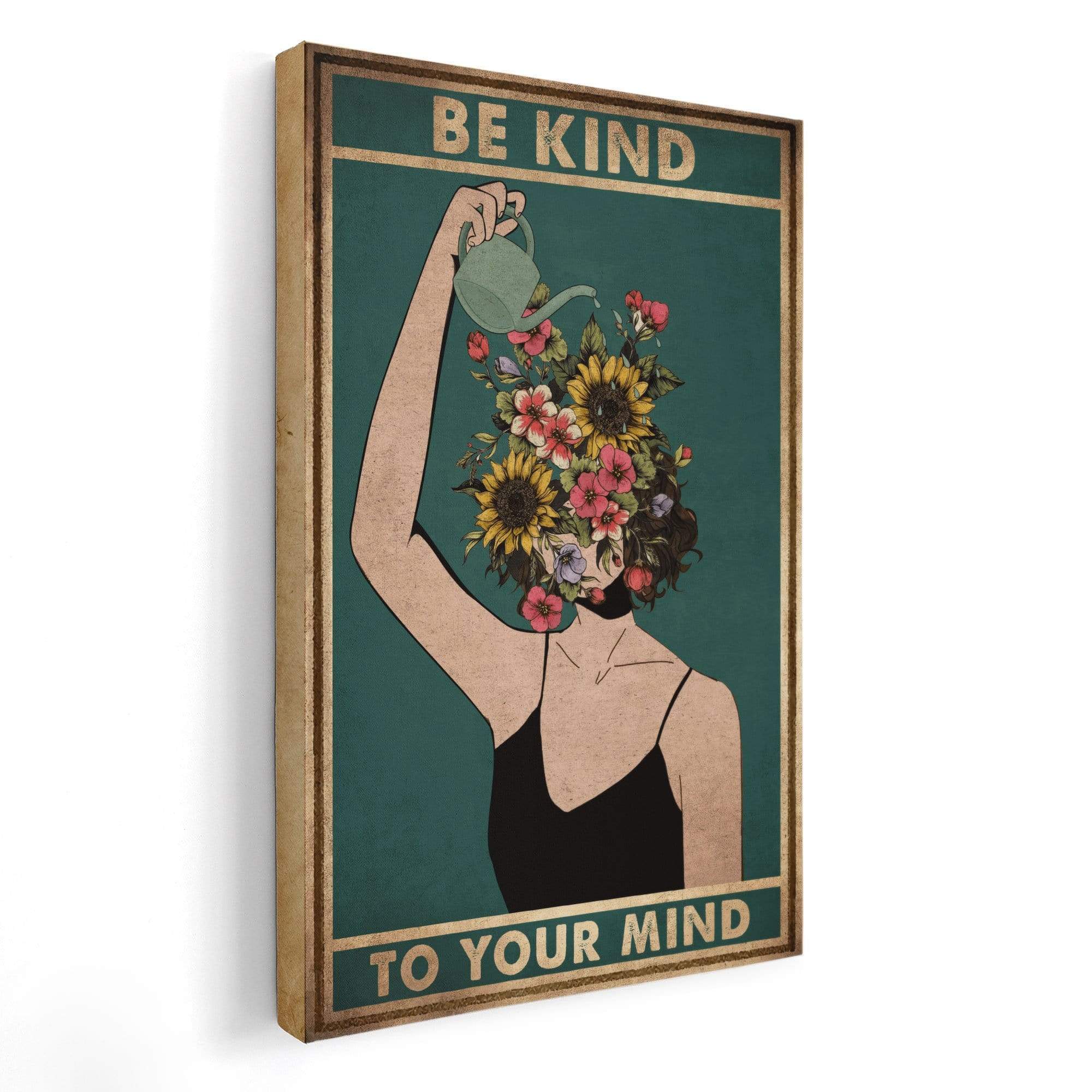 Flower Be Kind To Your Mind Portrait Poster & Canvas Gift For Friend Family Home Decor Wall Art Visual Art