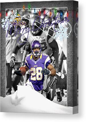 Minnesota Vikings Christmas Card Joe Hamilton Canvas Print