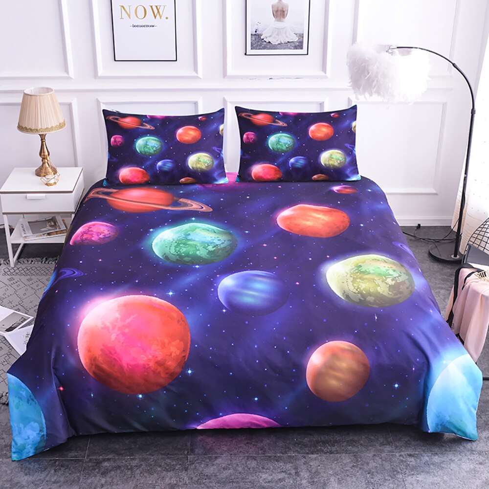 3D Bedding Set Bed Cover Queen King Nebula Printed Soft Bed Set Universe Outer Space Duvet Covers