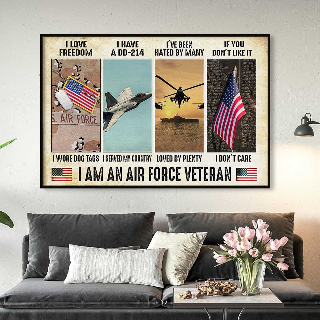 VticStore™ Be Strong, Be Brave, Be Humble, Be Badass – Air Force Veteran Horizontal Wall Art Frame Canvas – Best home decor ideas, unique gifts