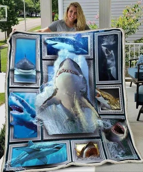 A Shark Fleece/Sherpad/Mink/ Quilt Blanket