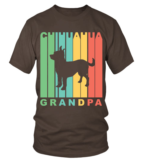 Vintage Retro Chihuahua Grandpa Dog Gift Men Dog Lovers T shirt