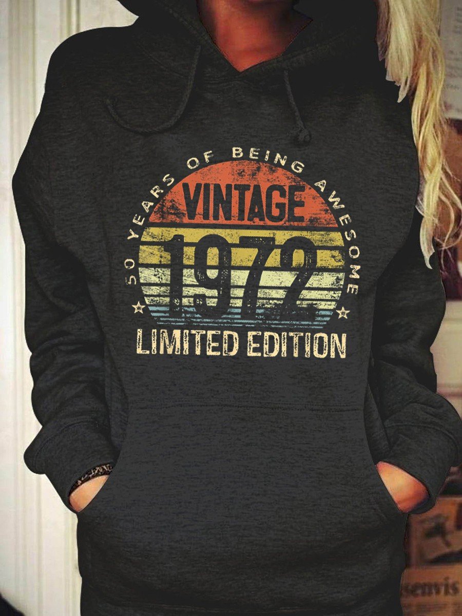 Women’S 50 Year Old Gifts Vintage 1972 Limited Edition 50Th Birthday Hoodie