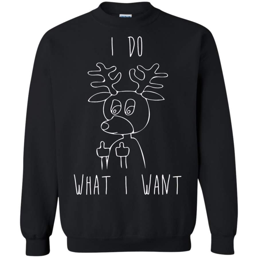 AGR I Do What I Want Reindeer Flipping The Middle Finger Sweatshirt