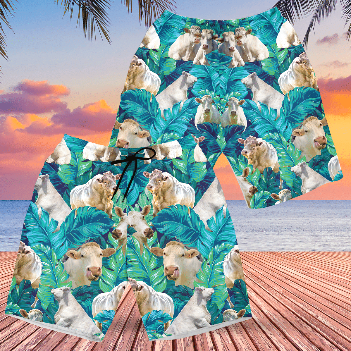 Men Charolais Cattle Lovers Hawaii Shorts Ha76637